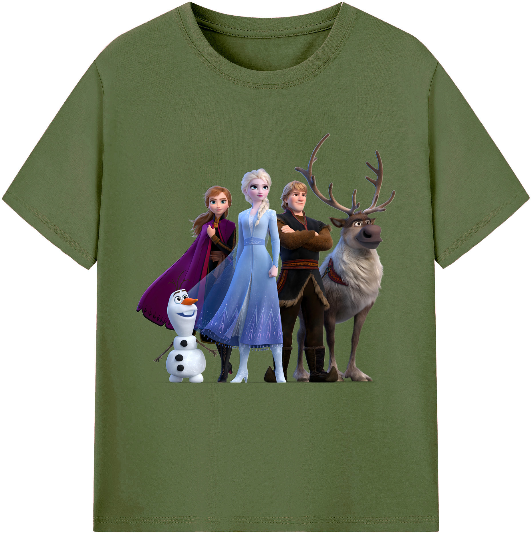 （画像用） アナと雪の女王 アンナ エルサ Frozen Anna Elsa 綿100％半袖Tシャツ（フロントプリント）